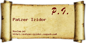 Patzer Izidor névjegykártya